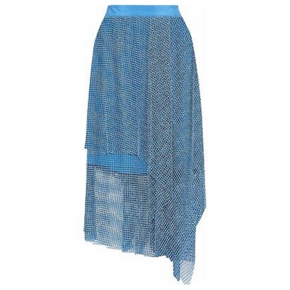Diane Von Furstenberg Asymmetric Layered Mesh Midi Skirt, Size 2 - Picture 3 of 15